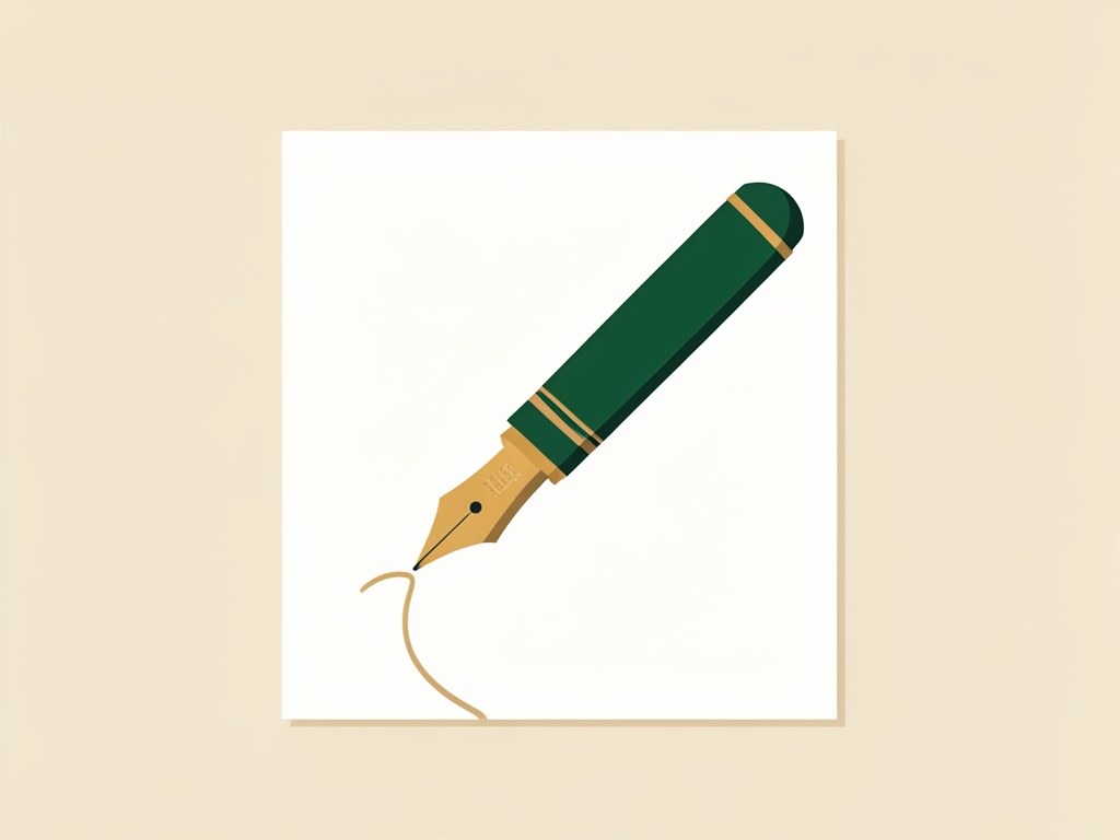 An illustration of a pen writing on a document, symbolizing editorial standards.